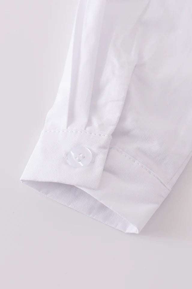 PREMIUM CROSS EMBROIDERY BUTTON DOWN LONG SLEEVE SHIR