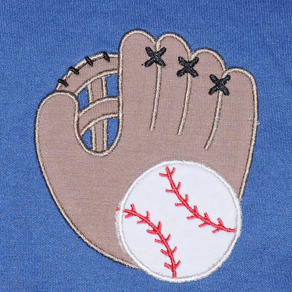 Appliqué and stitched Blue Baseball Tee