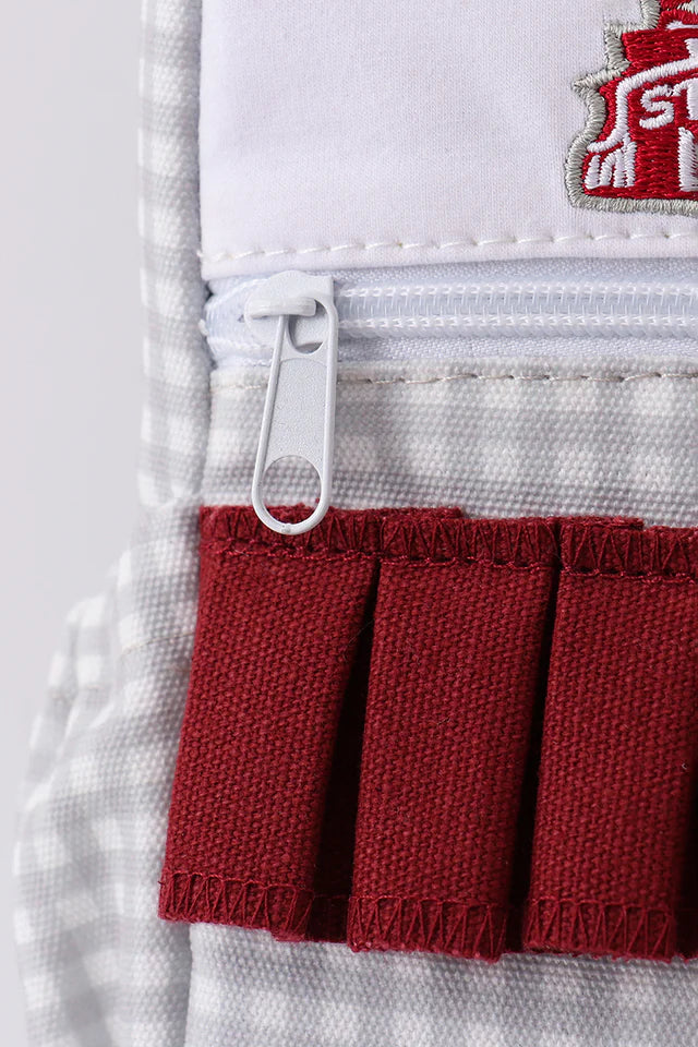 BULLDOGS EMBROIDERY RUFFLE BACKPACK