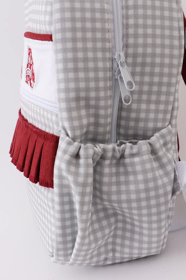 BULLDOGS EMBROIDERY RUFFLE BACKPACK