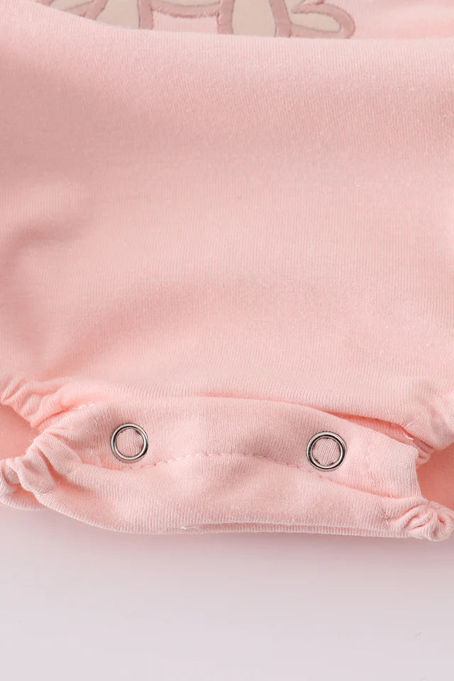 PINK PUPPY BIRTHDAY APPLIQUE GIRL BUBBLE