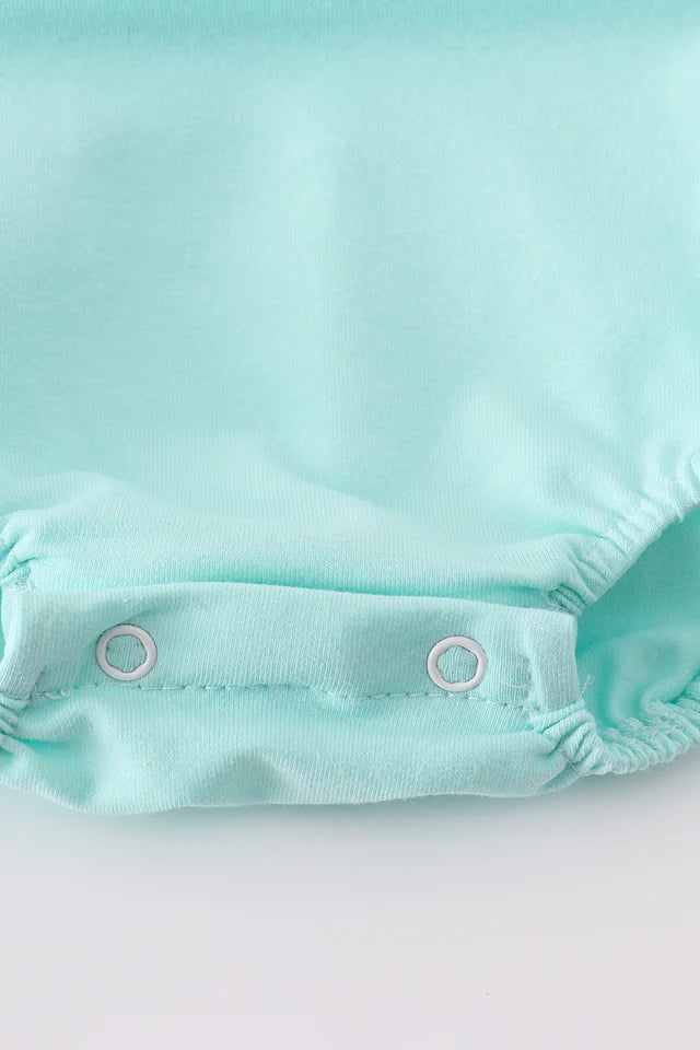 MINT PRINCESS EMBROIDERY GINGHAM BOW BUBBLE