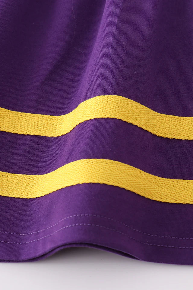 PURPLE GOLD LSU APPLIQUE DRESS