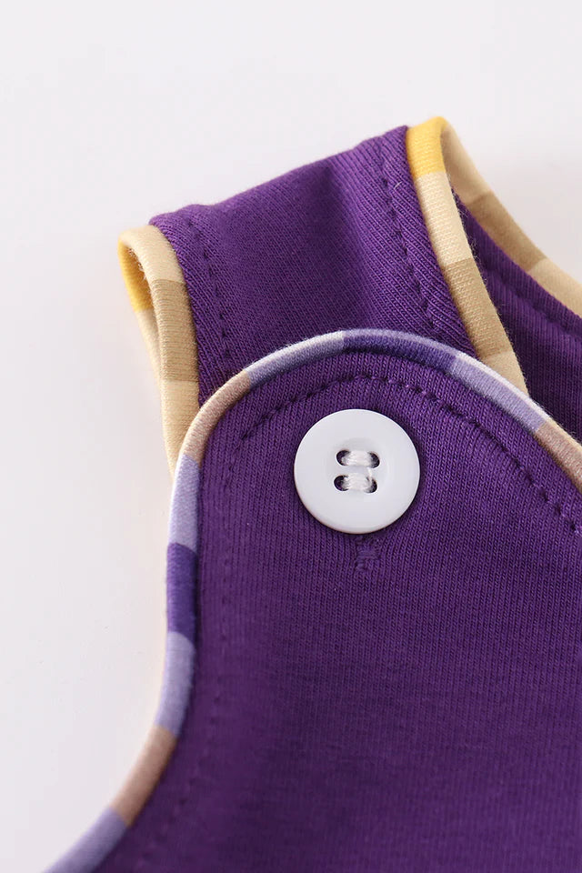 PURPLE GOLD LSU APPLIQUE BUBBLE