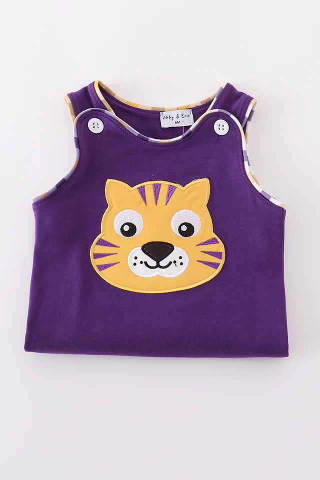 PURPLE GOLD LSU APPLIQUE BUBBLE