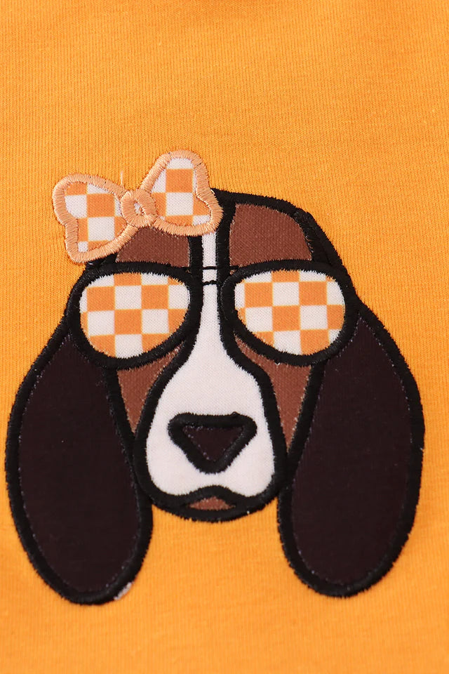 ORANGE TENNESSEE APPLIQUE DRESS