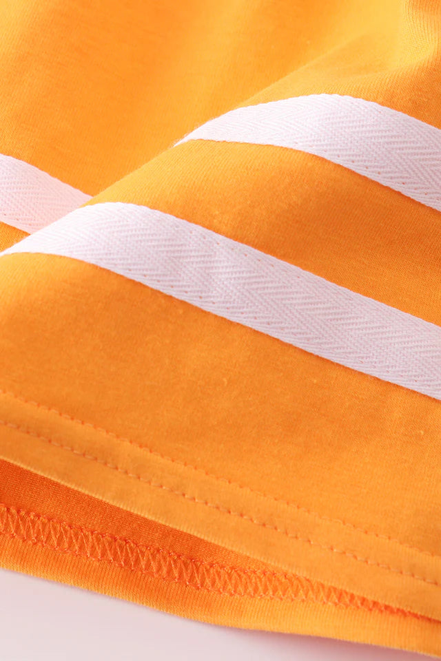 ORANGE TENNESSEE APPLIQUE DRESS