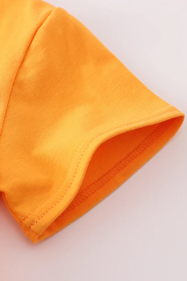 ORANGE TENNESSEE APPLIQUE DRESS