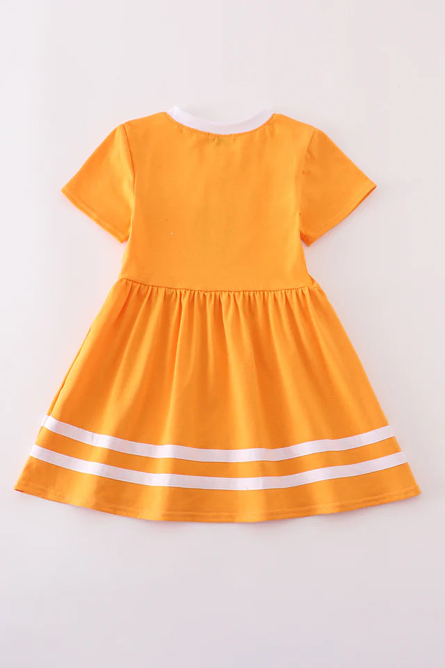 ORANGE TENNESSEE APPLIQUE DRESS