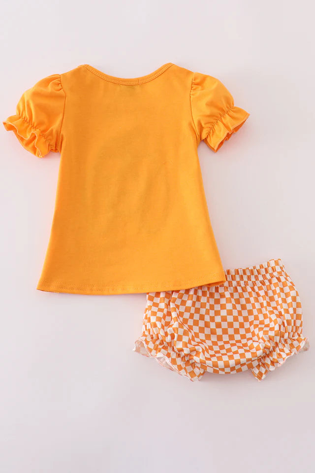 ORANGE TENNESSEE APPLIQUE BLOOMER SET
