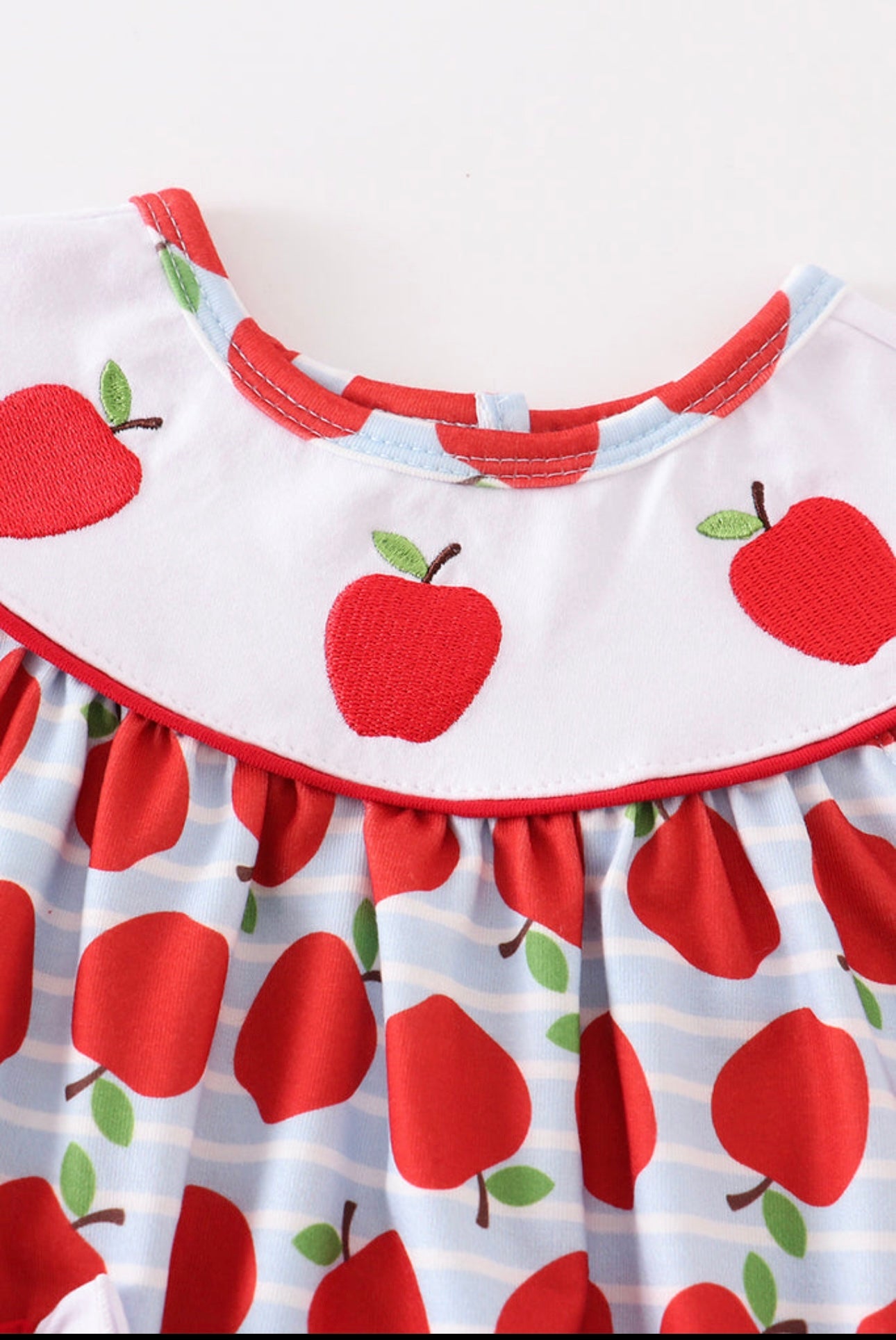 Apple Embroidered Bubble with Pockets