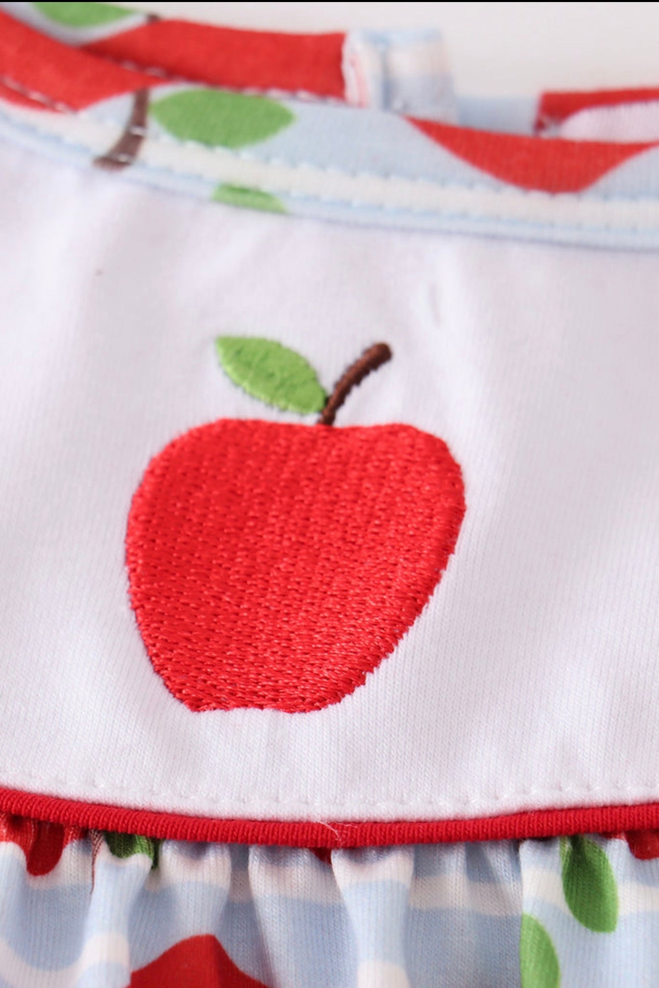 Embroidered Apple Bishop Dress School