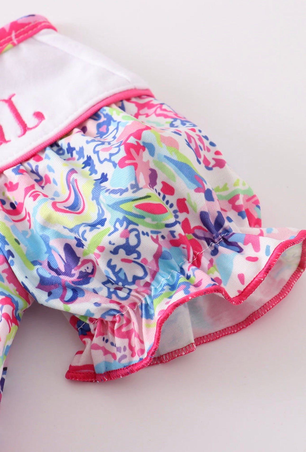 Mamas Girl Embroidered Lily Print Bubble