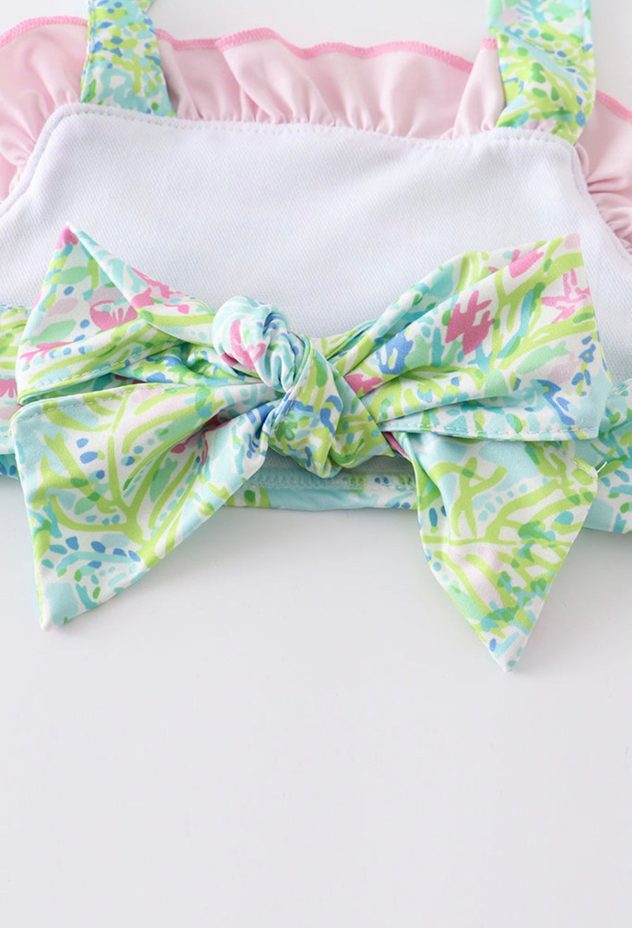 Turtle embroidered lily print swim