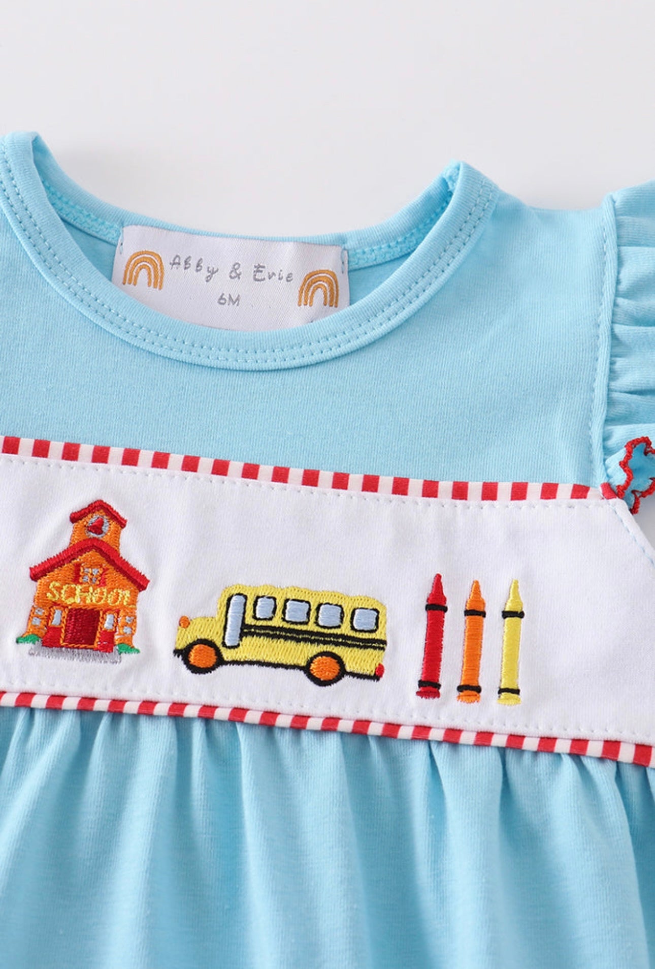 Turquoise Back to School Bubble with Trim