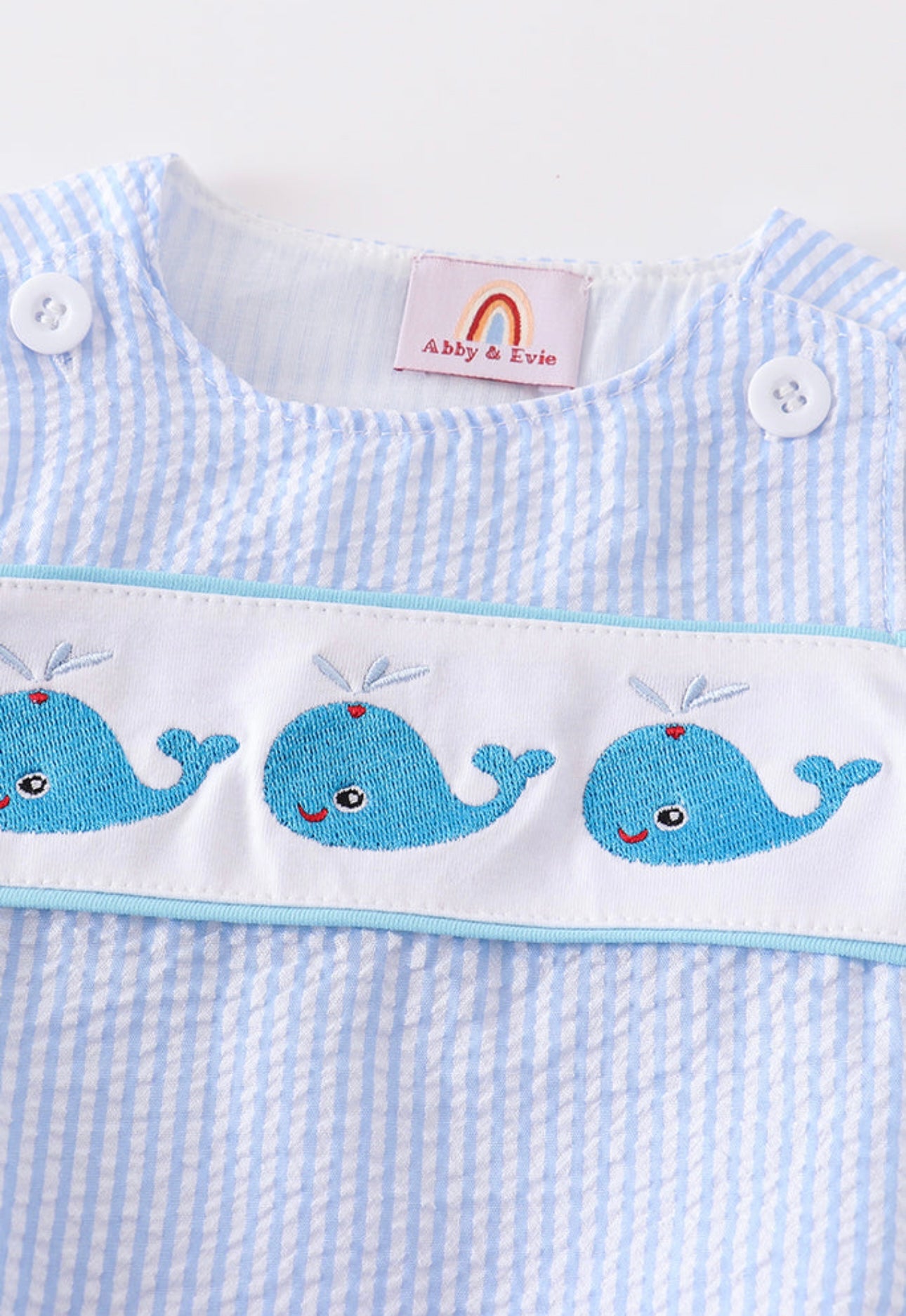 Boys whale seersucker bubble