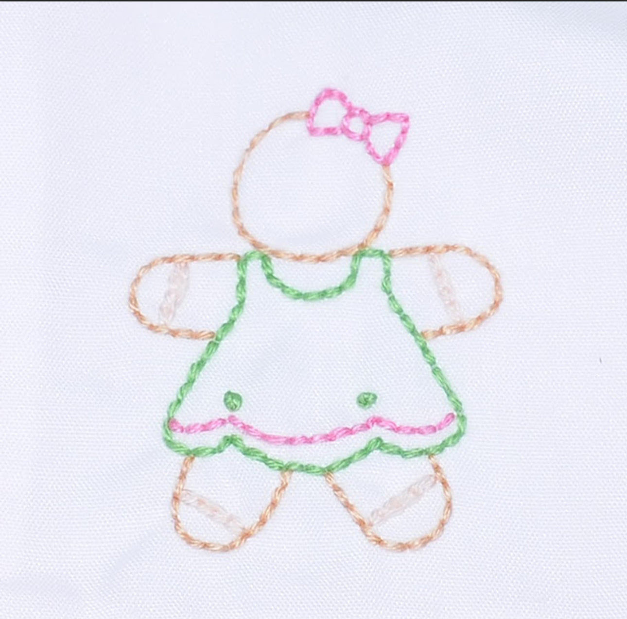Girls Pink Gingerbread Hand stitched bubble