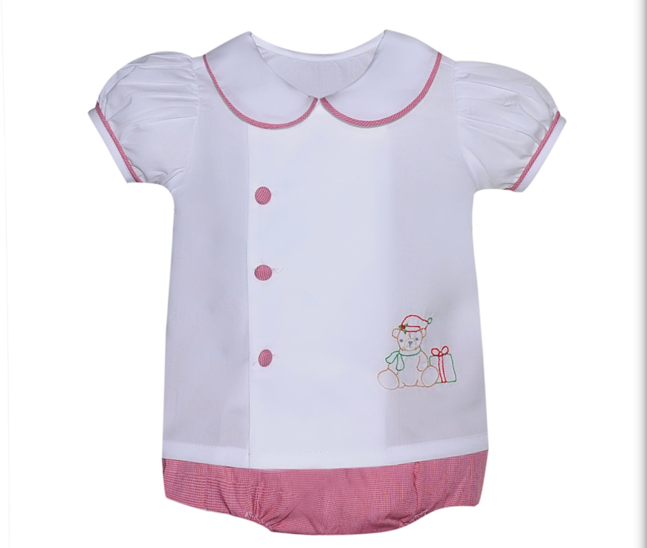 Girls Handstitched Christmas Bear Bloomer set