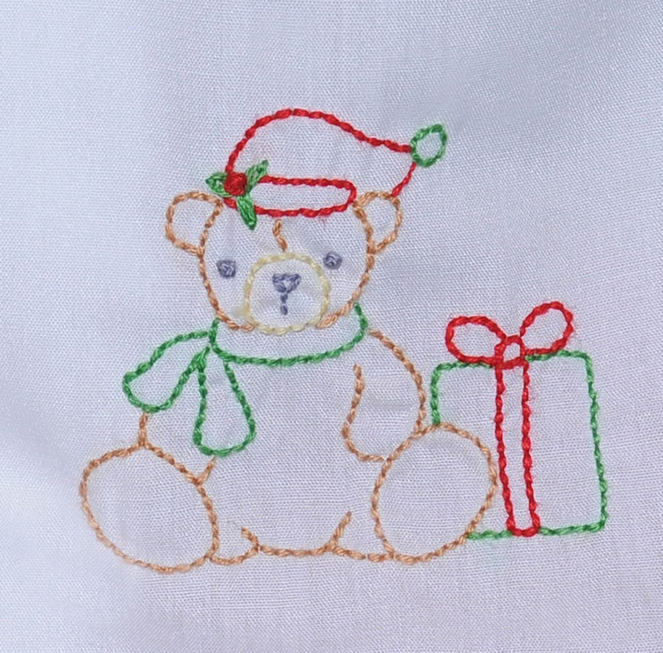 Girls Handstitched Christmas Bear Bloomer set
