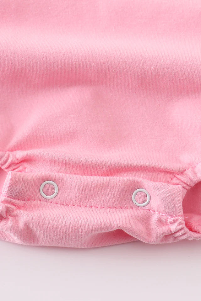 PINK FLAG EMBROIDERY RUFFLE BUBBLE
