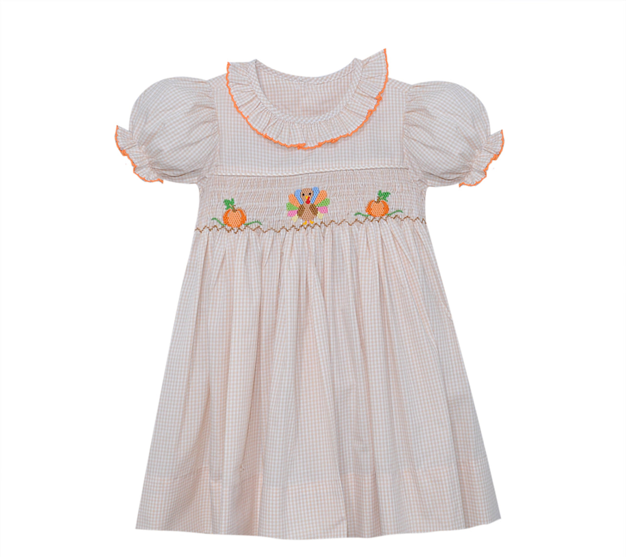 Khaki Turkey smocked Dress