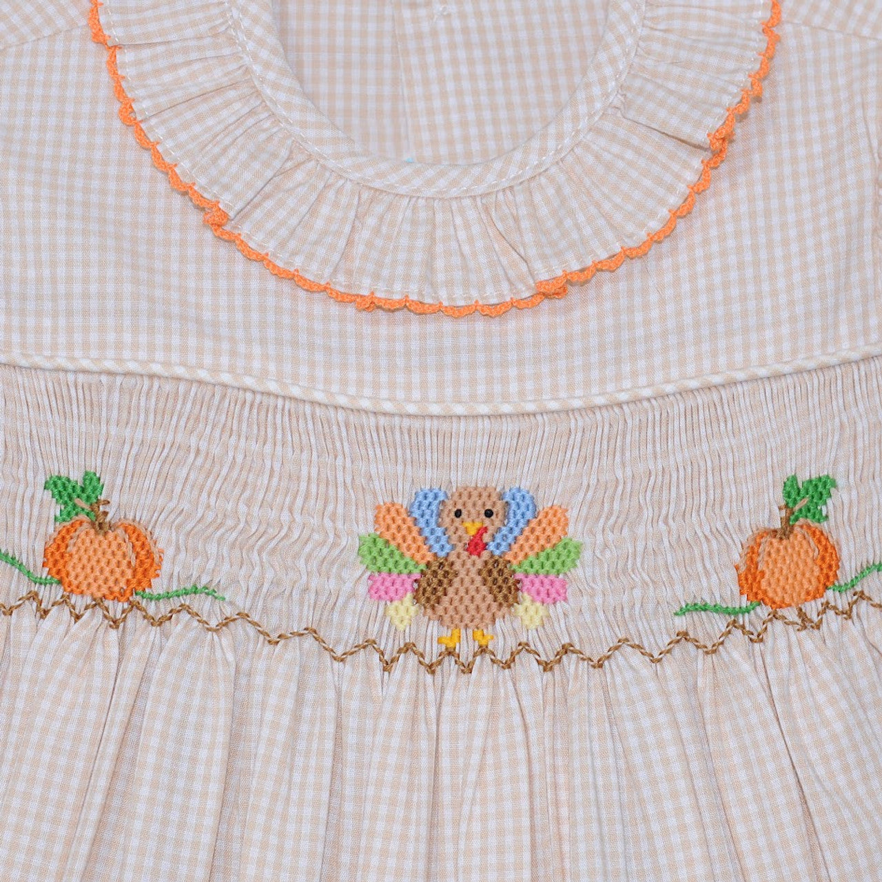 Khaki Turkey smocked Dress