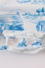 BLUE FARM PRINT POCKET BUBBLE
