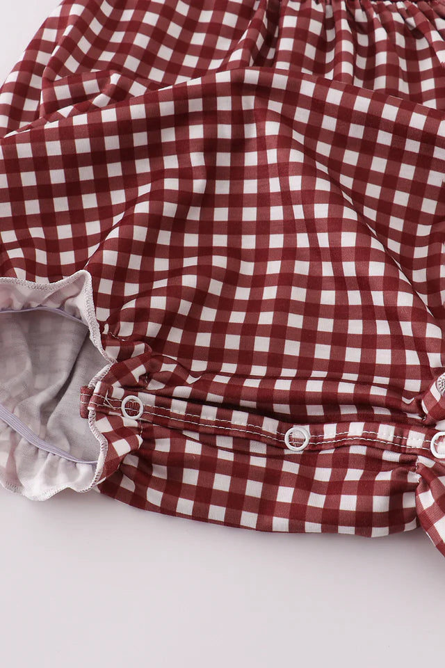 Maroon Bulldog Gameday Plaid Bubble