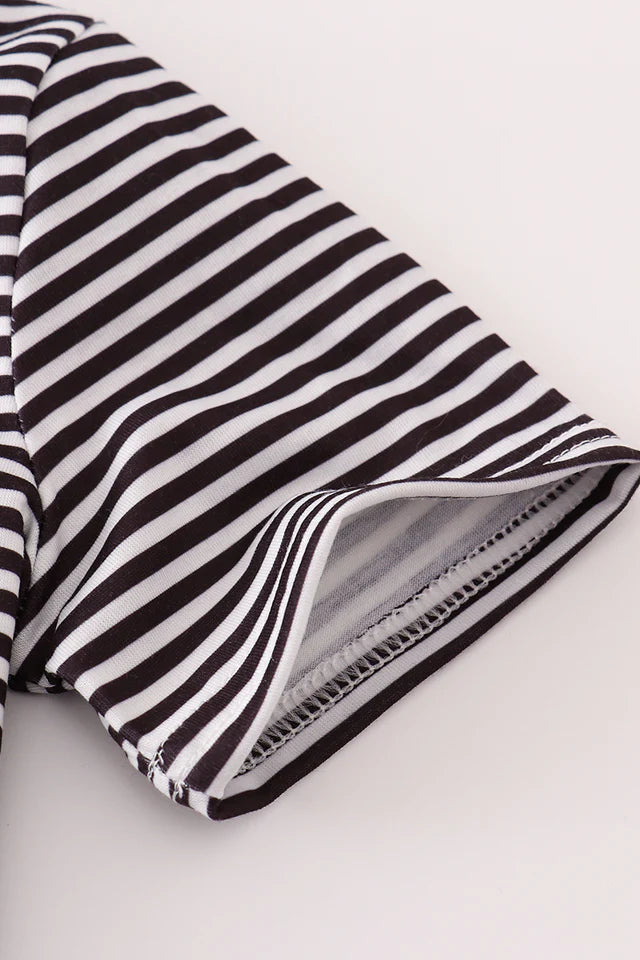 BLACK GEORGIA EMBROIDERY STRIPE BUTTON DOWN SHIRT