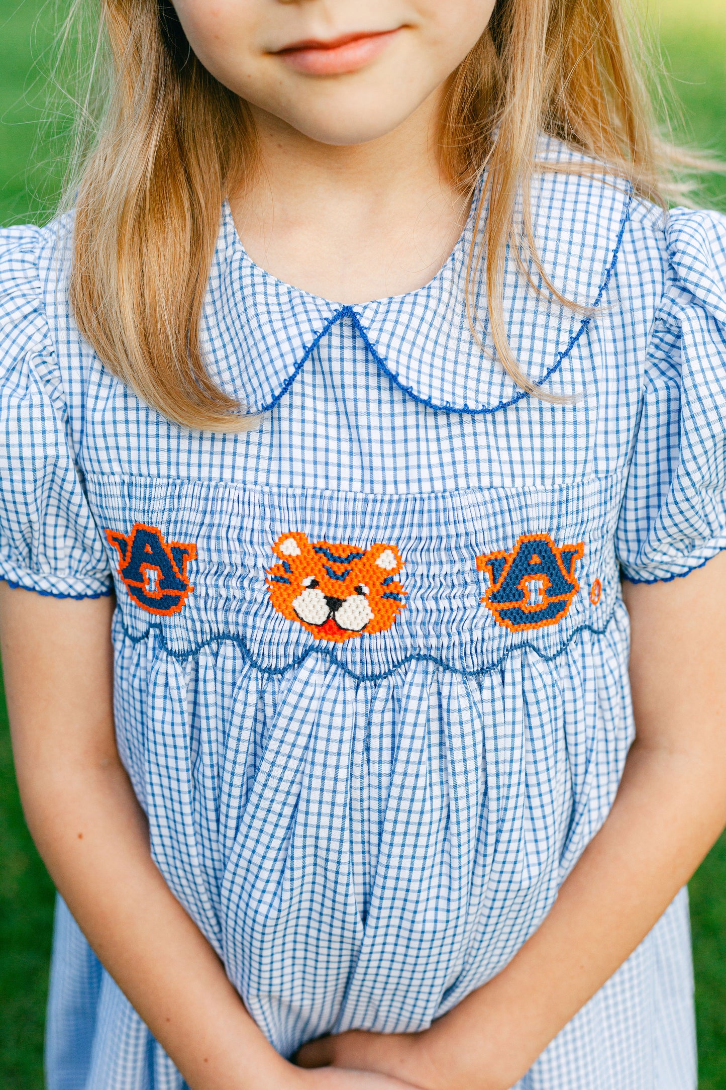 Navy/Orange Smocked Dress. Auburn tigers
