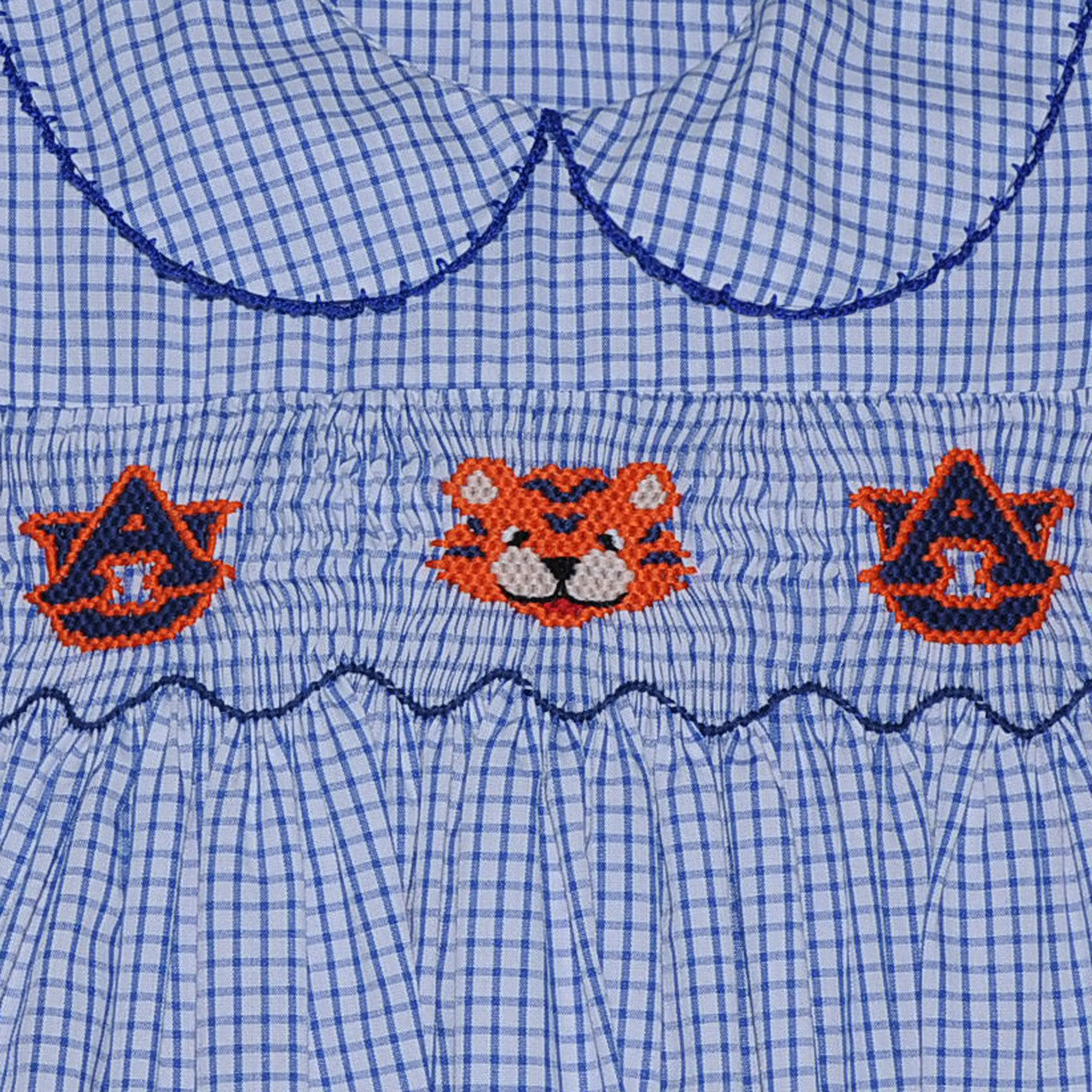 Navy/Orange Smocked Dress. Auburn tigers