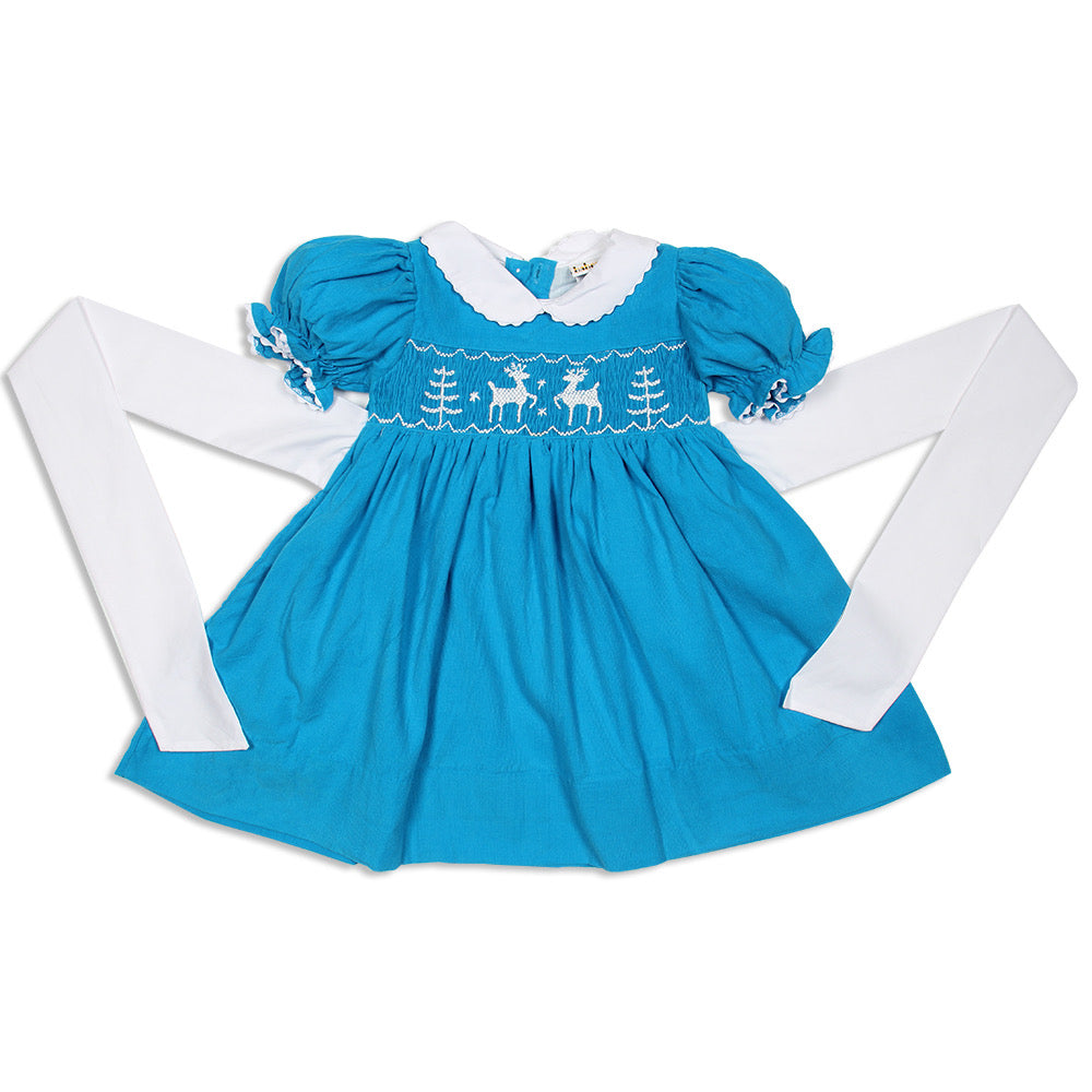 Handsmocked Reindeer Dress