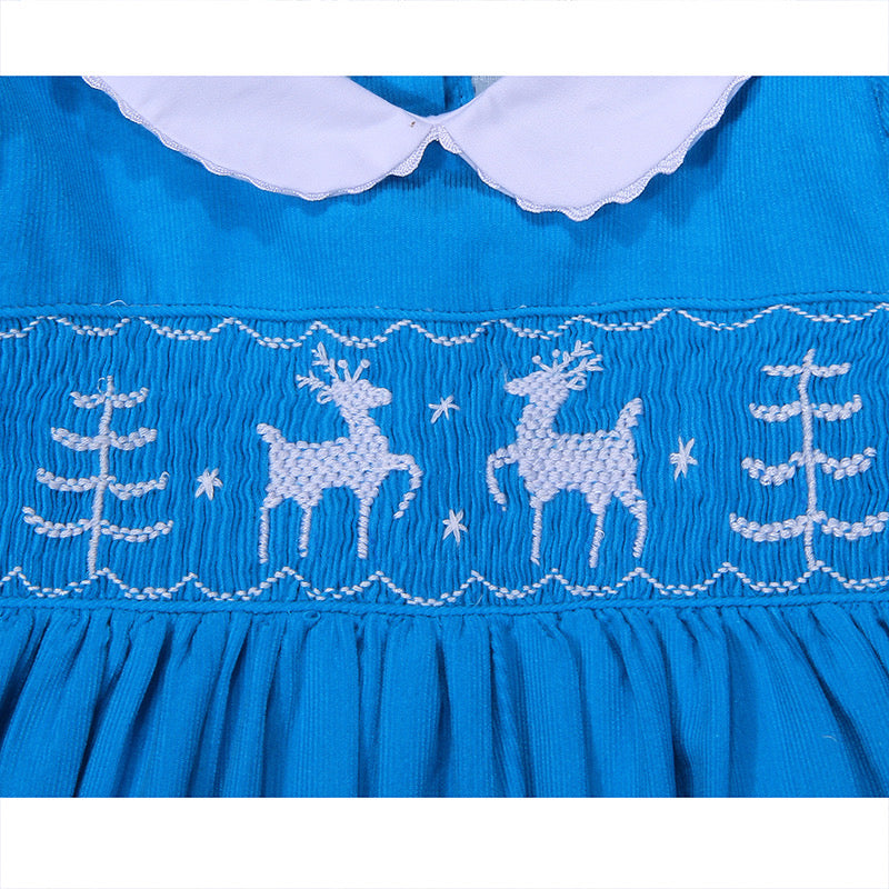 Handsmocked Reindeer Dress