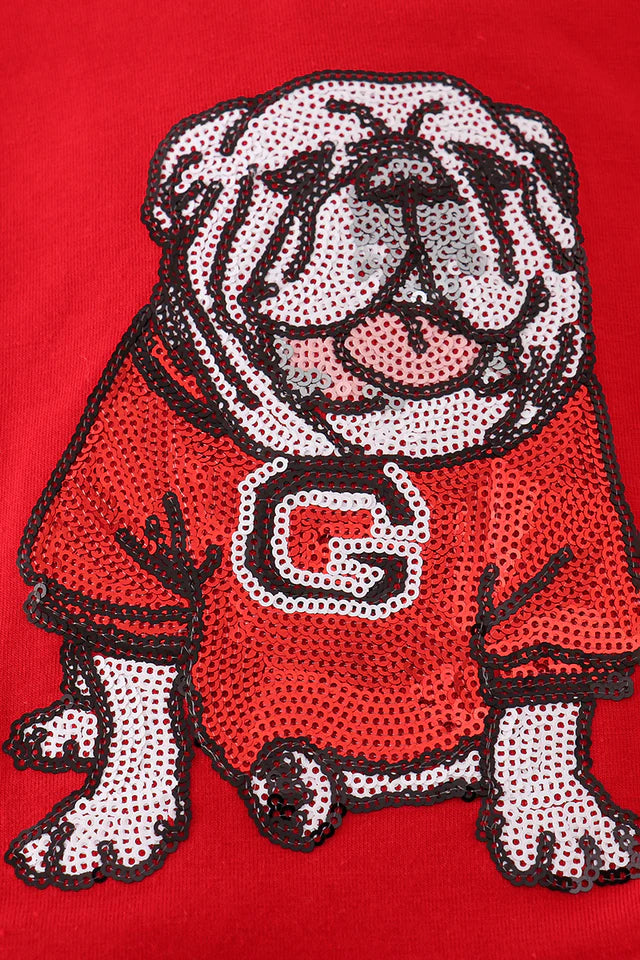 RED GEORGIA BULLDOG SEQUIN BLOOMER SET
