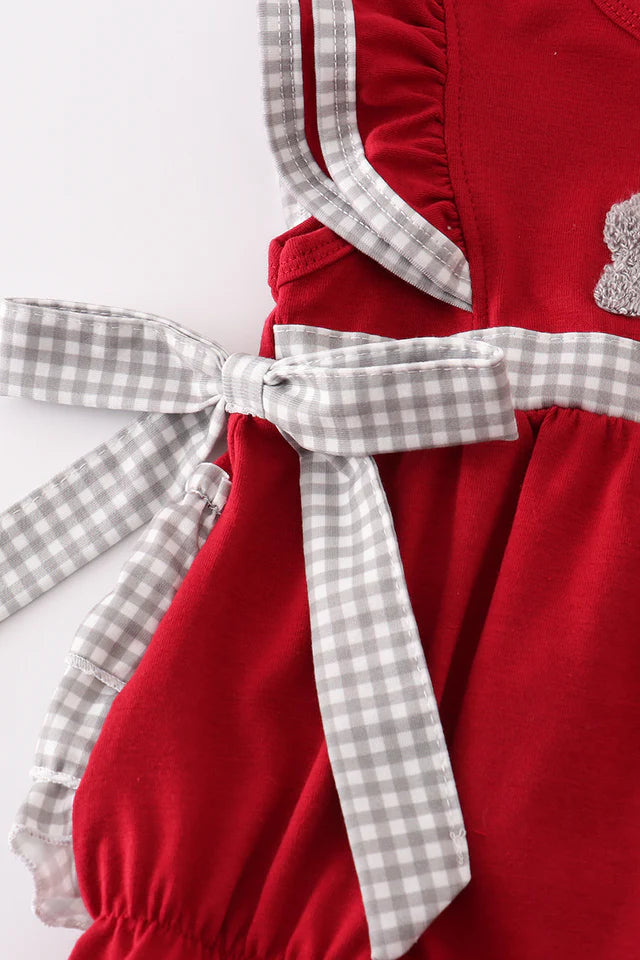 Maroon Alabama french knot girl bubble