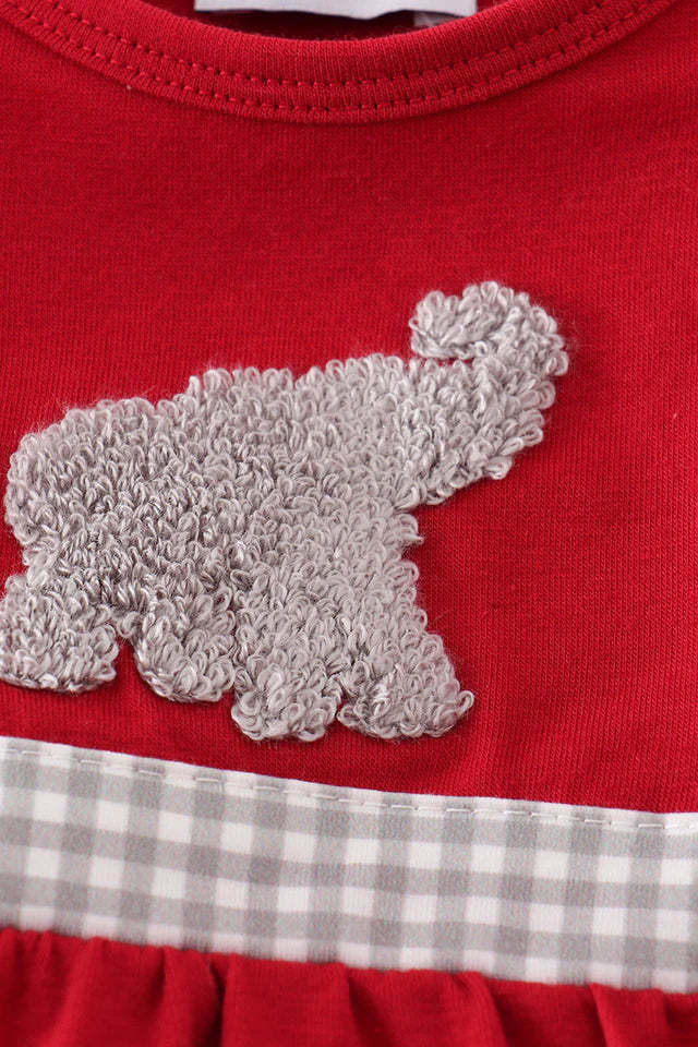 Maroon Alabama french knot girl bubble