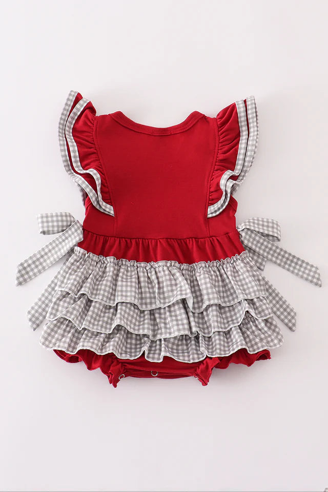 Maroon Alabama french knot girl bubble