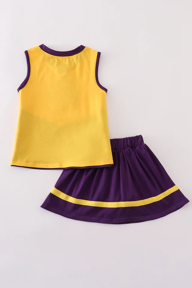 LSU EMBROIDERY FOOTBALL CHEER SKORT SET