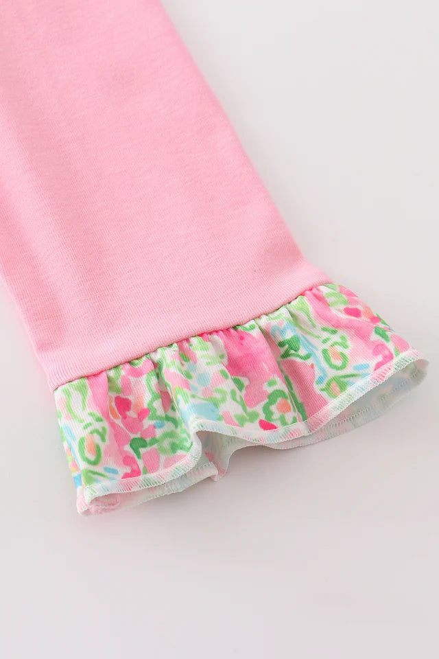 PINK PUMPKIN APPLIQUE GIRL SET
