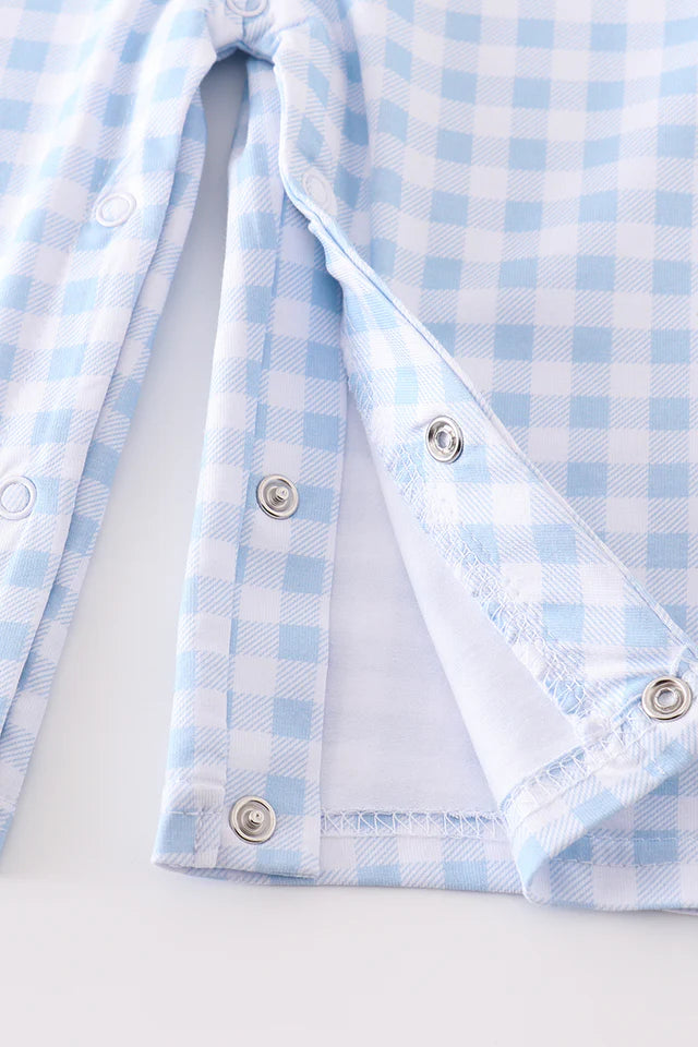 PREMIUM BLUE TURKEY EMBROIDERY PLAID BOY JONJON