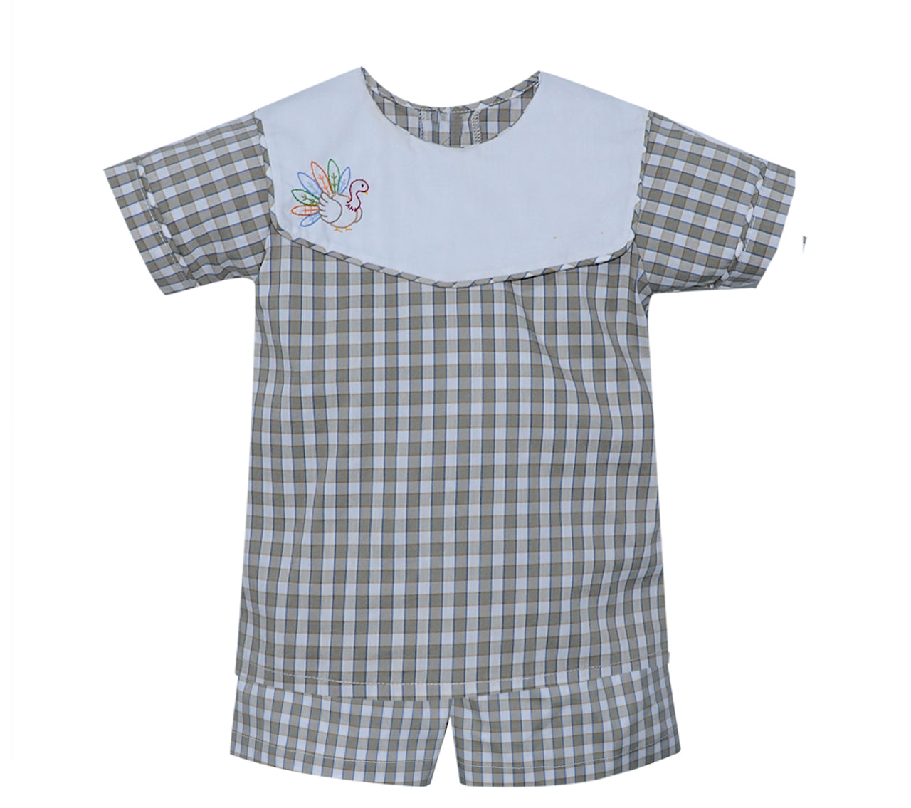 Embroidered Turkey Short Set