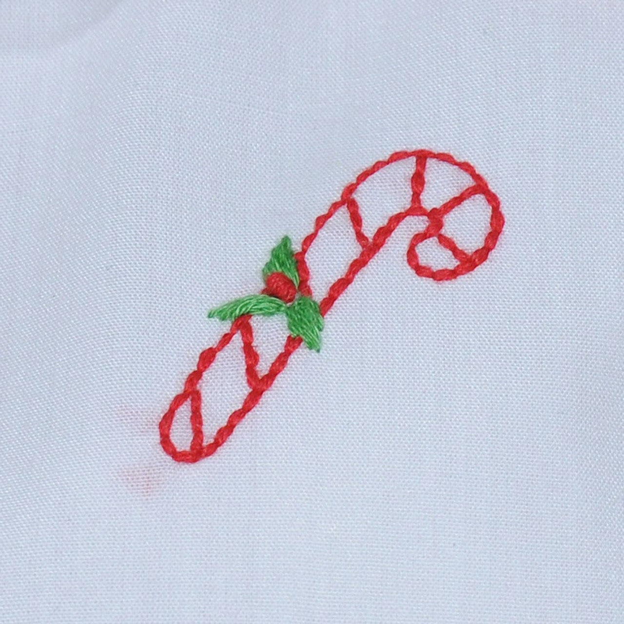 Hand Embroidered Candy Cane Diaper Set