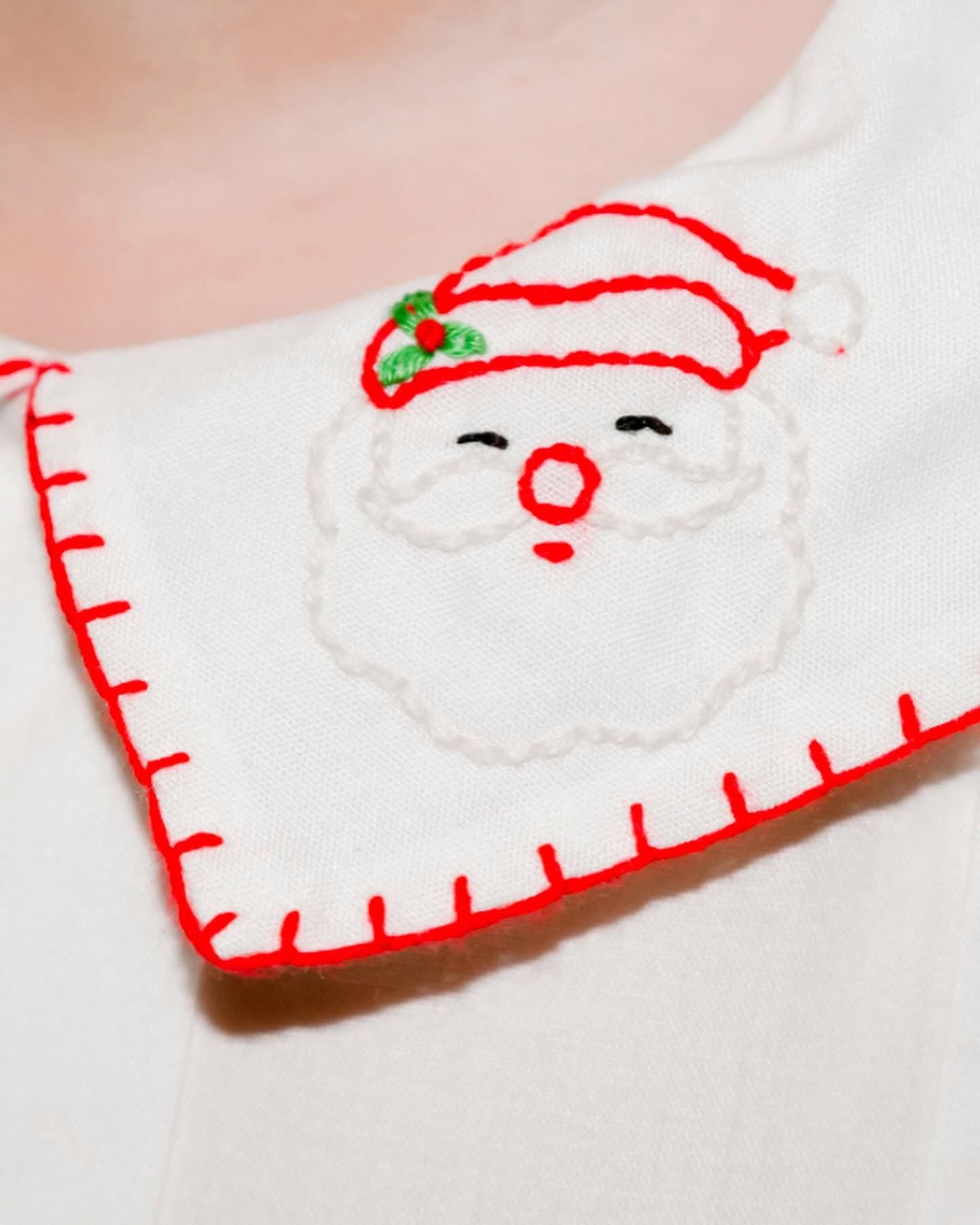 Kay Boy Button on Suit- Santa Hand Embroidered Boy Bubble