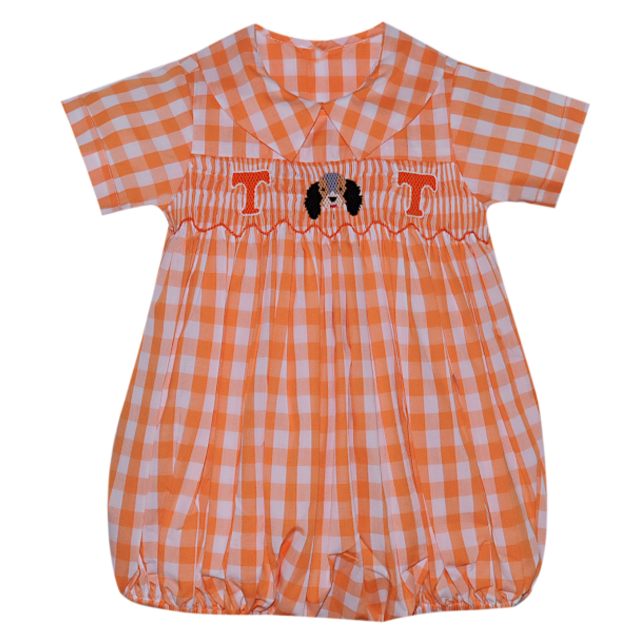 Orange/White Smocked Boy Bubble