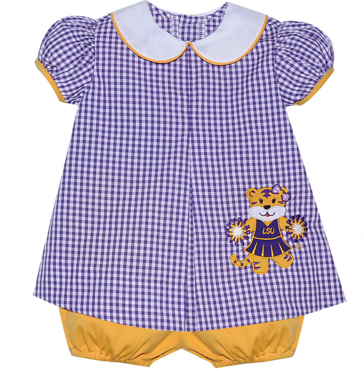 Purple/gold tiger Cheer Bloomer set