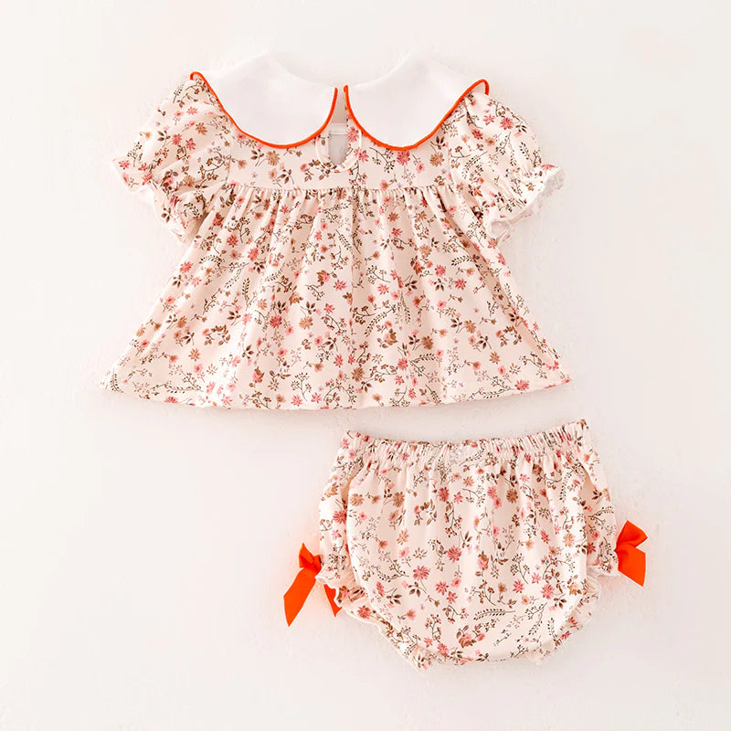 THANKSGIVING PUMPKIN APPLIQUE BLOOMER SET