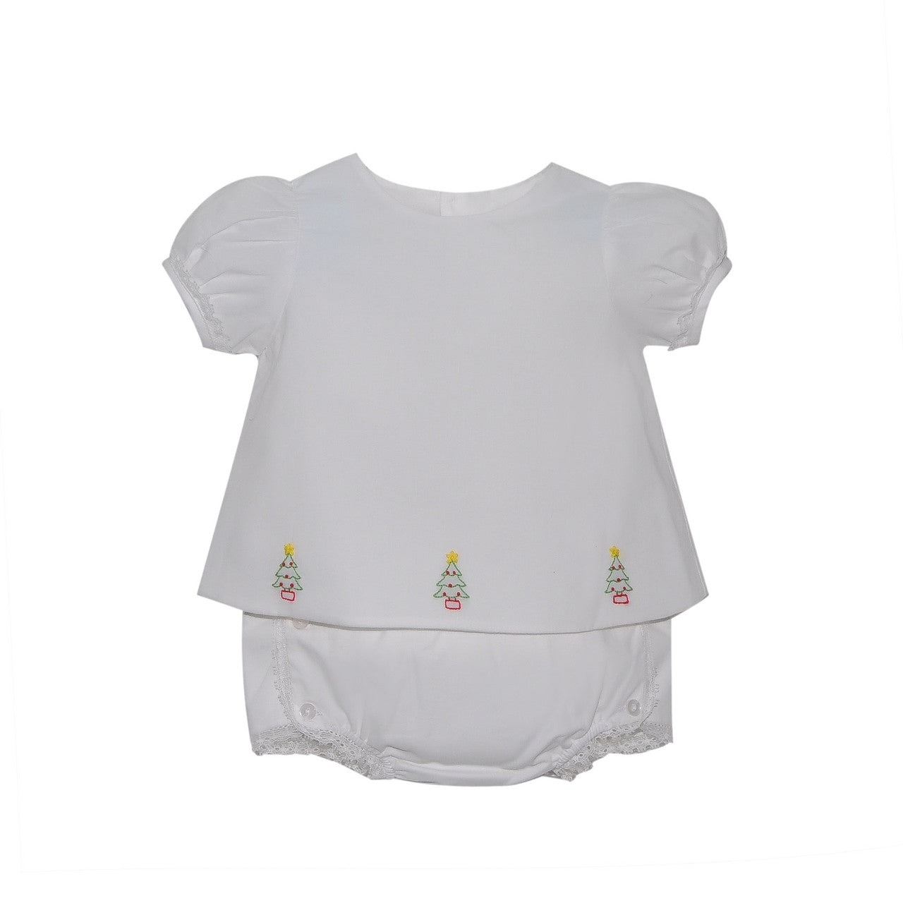 Girl Christmas Tree Diaper Set