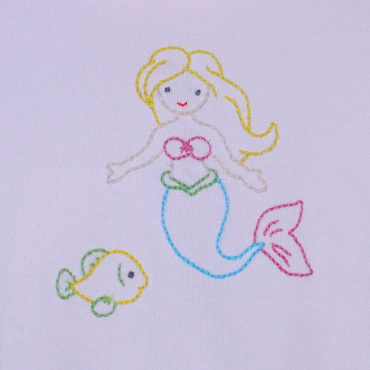 Pink Mermaid Bubble-Hand Embroidered