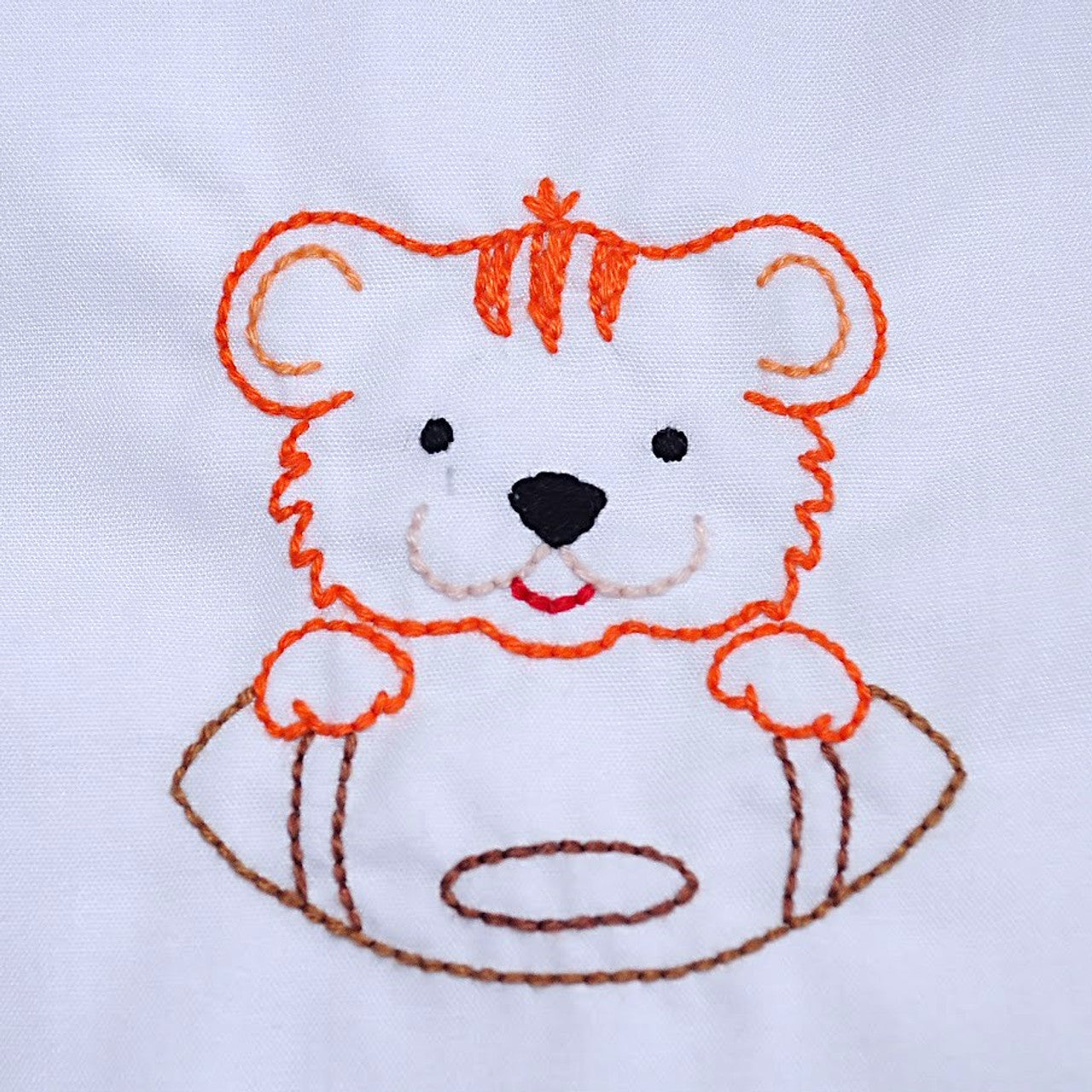 Embroidery Bloomer Set- Blue/Orange Gingham-Auburn
