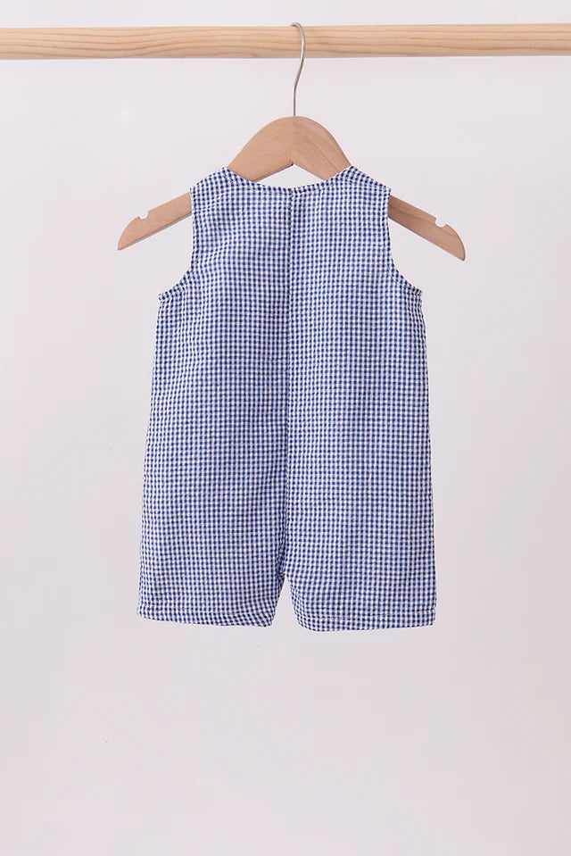 BLUE CRAB EMBROIDERY GINGHAM JONJON